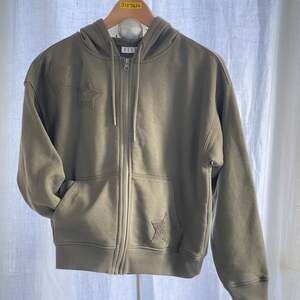 ELLE Women’s Angel Green Crop Zip Hoodie  Size Small